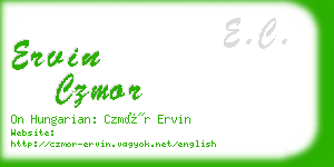 ervin czmor business card